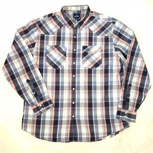 Men’s Old Navy Western Brim Plaid Button Down XL